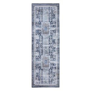 Washable Vintage Living Room Rugs,Floral Print Retro Accent Bedroom Carpet, Large Non Slip Area Rug for Kitchen Dining Room - 1 of 4