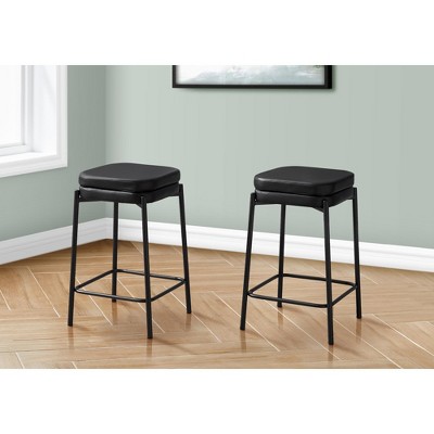 TOAOTBNBOB Upholstered Counter Height Barstools Set of 2, Contemporary Bar Chairs with Metal Legs, Industrial Bar Stools for Kitchen Island