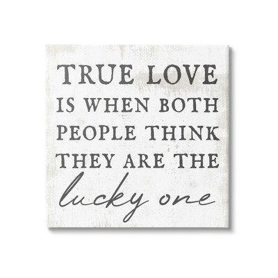 Stupell Industries True Love Both People Lucky Romantic Phrase Canvas Wall Art