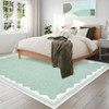 homfan Scalloped Washable Rug w/ Non-Slip Back - Modern Low-Pile Carpet for Living Room, Bedroom - 2 of 4