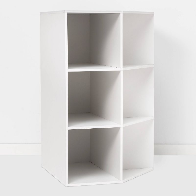 Corner CubeBookshelf White - Room Essentials&#8482;: 9-Compartment Organizer, Fits 11&#34; Cubes, Particle Board Construction, 4 of 8