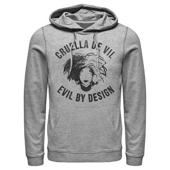 Men's Cruella Evil By Design Sketch Pull Over Hoodie