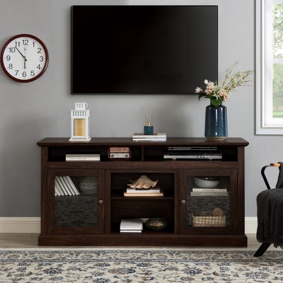 Chic Crate - 65" Contemporary Media Console w/ Hybrid Storage & Cable Management - Engineered Wood TV Stand for Living Room/Study (Espresso)