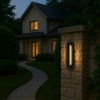 ALOADECOR H19" Oval Matte Black Integrated LED Wall Sconce with Acrylic Shade Modern Dusk to Dawn Waterproof Outdoor Wall Light for Patio - 2 of 4