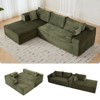 Minimalist Corduroy L-Shape Sectional with Chaise - Deep Seating Sleeper Sofa for Living Room & Lounge - 2 of 4