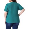 Agnes Orinda Women's Plus Size Summer Eyelet V Neck Short Sleeve Blouse - 4 of 4