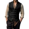 Cloudstyle Mens V-Neck Dress Suit Business Casual Suit Vest Waistcoat 5 Button Slim Fit - 2 of 4