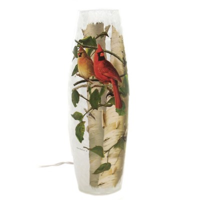 Stony Creek 11.75 In Summer Cardinal Lg Pre-Lit Vase Leaves Branches Electric Novelty Sculpture Lights
