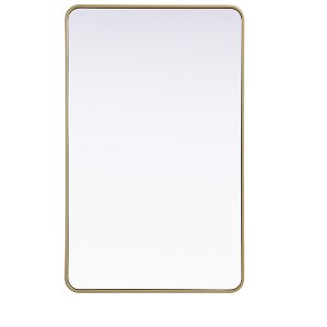 Elegant Lighting Contour Metal Rectangle Mirror 30x48 in Brass - 1 of 4