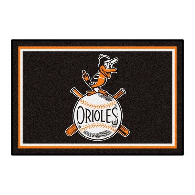 MLB Baltimore Orioles 4'x6' 1954 Retro Collection Plush Area Rug