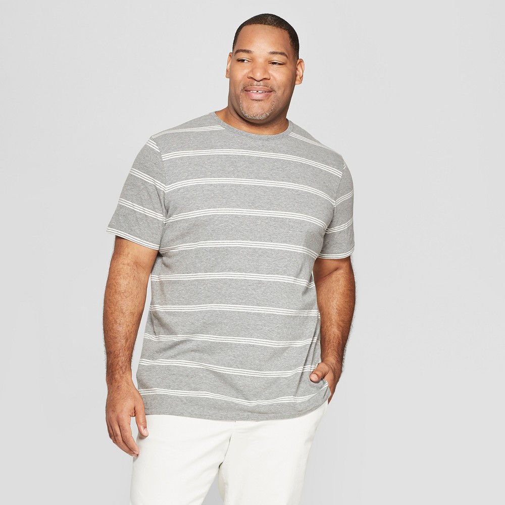 Mens Big Tall Striped Standard Fit Short Sleeve Novelty Crew Mens Big Tall Striped Standard Fit Short Sleeve Novelty Crew