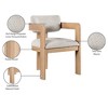 Meridian Furniture,Sacha Beige Linen Textured Fabric Upholstered Dining Chair, Set of 2 - 4 of 4