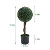24 Inch Artificial Boxwood Topiary Tree Set of 2, Faux Milan Grass Ball, Simulated Milan PE Leaves, PVC Pot, for, Outdoor, Living Room - 2 of 4