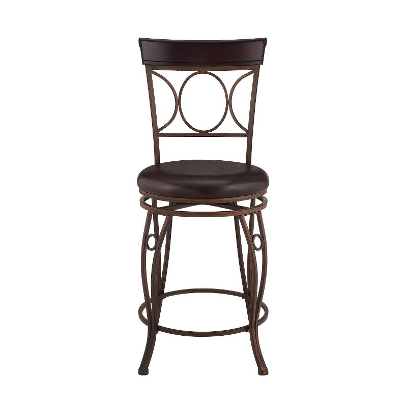 Circles Back 24&#34; Upholstery Swivel Seat Counter Height Barstool Metal/Black - Linon, 4 of 15