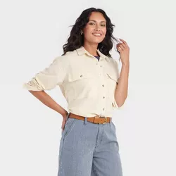 Women's Long Sleeve Oversized Utility Button-Down Shirt - Universal Thread™