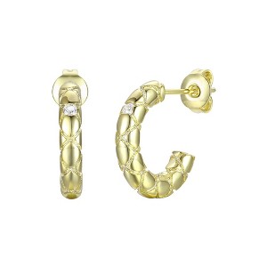 Classic 14k yellow gold open hoop earrings with a refind, sleek design for timeless elegance - 1 of 4