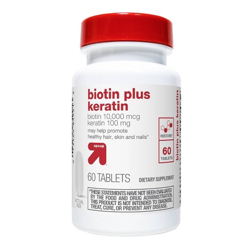 Biotin Plus Keratin Caplets - 60ct - up & up™ - image 1 of 3
