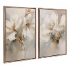 Kate & Laurel All Things Decor (Set of 2) 23"x33" Sylvie Beaded Botanical Floral 1 and 2 Framed Arts by The Creative Bunch Studio Gold - 2 of 4