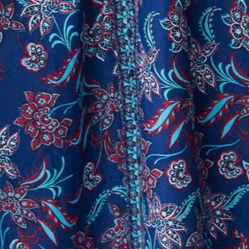 evening blue paisley floral