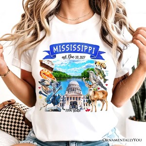 Artistic Mississippi State Themes and Landmarks T-Shirt, Tee for History and Travel Lovers| OrnamentallyYou - 1 of 4