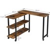 360 Rotatable Sofa Side Table with 2-Tier Storage Shelves - 4 of 4