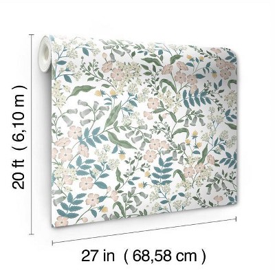 Blush Floral Peel and Stick Vinyl Wallpaper