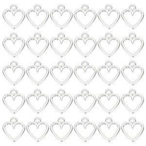 Unique Bargains Metal Bulk Elegant DIY Crafts Jewelry Making Heart Pendant 100 Pcs - 1 of 4