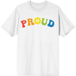 Proud Rainbow Letters Men's White T-shirt - 1 of 3