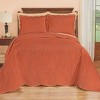Collections Etc Luxe Textured Diamond Design Scalloped Edge Oversize Bedspread - 2 of 3