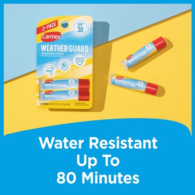 Carmex Weather Guard Broad Spectrum SPF 30 Original Flavor Lip Balm - 0.03oz/2pk: Paraben-Free, Cocoa Butter