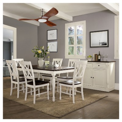 Classic Shelby 7-Piece White and Cherry Extendable Dining Set