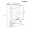 NicBex Tall Bathroom Storage Cabinet with 3 Selves&3 Drawers,Freestanding Cabinet with Anti-Tipping Device,Bathroom Organizer - 3 of 4