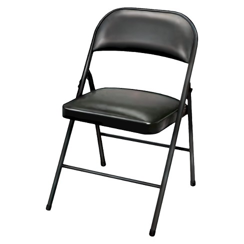Folding Chair Vinyl Padded Black - Plastic Dev Group® : Target