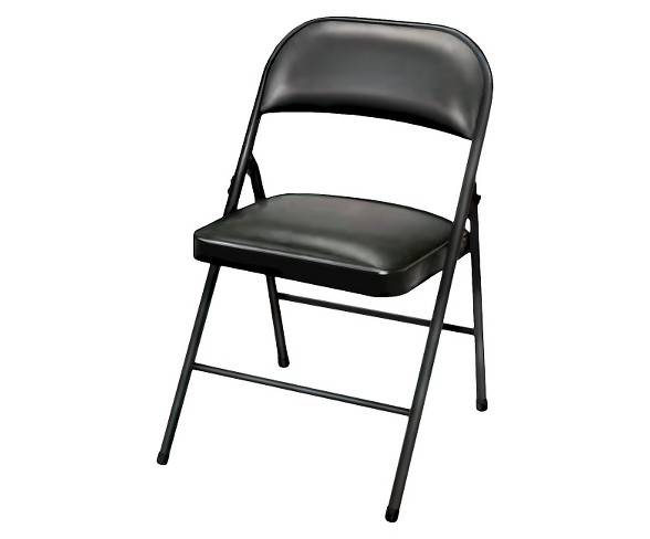 Folding Chair Vinyl Padded Black - Plastic Dev Group