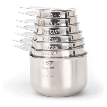 2LB Depot 18/8 Stainless Steel Measuring Cups - 7 Piece - Silver