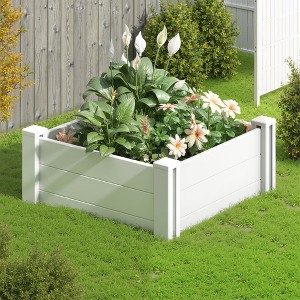 Lirago 23.6" x 23.6" x 11.8" White PVC Modular Garden Fence Panel-Durable, Easy to Install & Soil Improvement Solution - 1 of 4