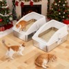 Stainless Steel Litter Box with Lid, XL Enclosed Cat Litter Box for Large Cats & Multi-Cat Households, High-Sided Anti-Leakage Design(2-Pack) - 3 of 4