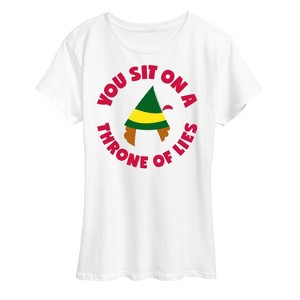Women's - ELF - Christmas Family Set Throne Of Lies Short Sleeve Graphic T-Shirt - 1 of 4