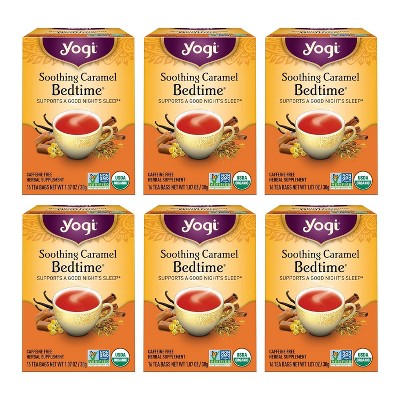 Yogi Tea Soothing Caramel Bedtime Tea - 16 Tea Bags per Pack - 6 Packs