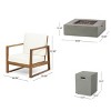 GDFStudio Lafayette Outdoor Acacia Wood 5 Piece Club Chair and Fire Pit Set with Cushions - 3 of 4