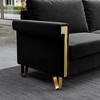 CAVINAS Couches for Living Room 76" Sofa Velvet Upholstered 2-Seat Couch Soft Sofa with Gold Trim and Cozy Cushions - 3 of 4