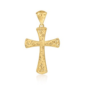 Ross-Simons Italian 18kt Gold Over Sterling Filigree Cross Pendant Size 1.50 - 1 of 4