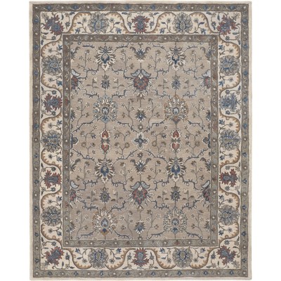 Rylan Transitional Oriental Taupe/Ivory/Blue Area Rug