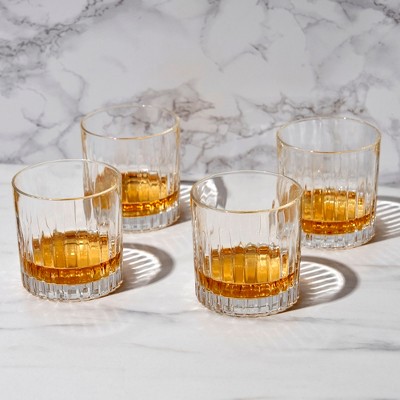 Elegant Clear Crystal Neat Glasses Set of 4