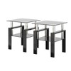 Lyngins Tempered Glass Side Table, Transparent & Frosted Layers, End Table for Living Room, Small Coffee Table, Nightstand with Metal Legs - 3 of 4