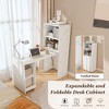 KTMBDW Stretchable Desk, Modern Office Desk with Storage Shelves and Mobile wheels, Foldable Desk for Bedroom, Living room and Offices - 3 of 4