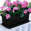 HC Companies 24-Inch-Long Fluted Plastic Venetian Garden Window Container Planter Box for Indoor or Outdoor Flowers, Vegetables, or Succulents, Black - 3 of 4