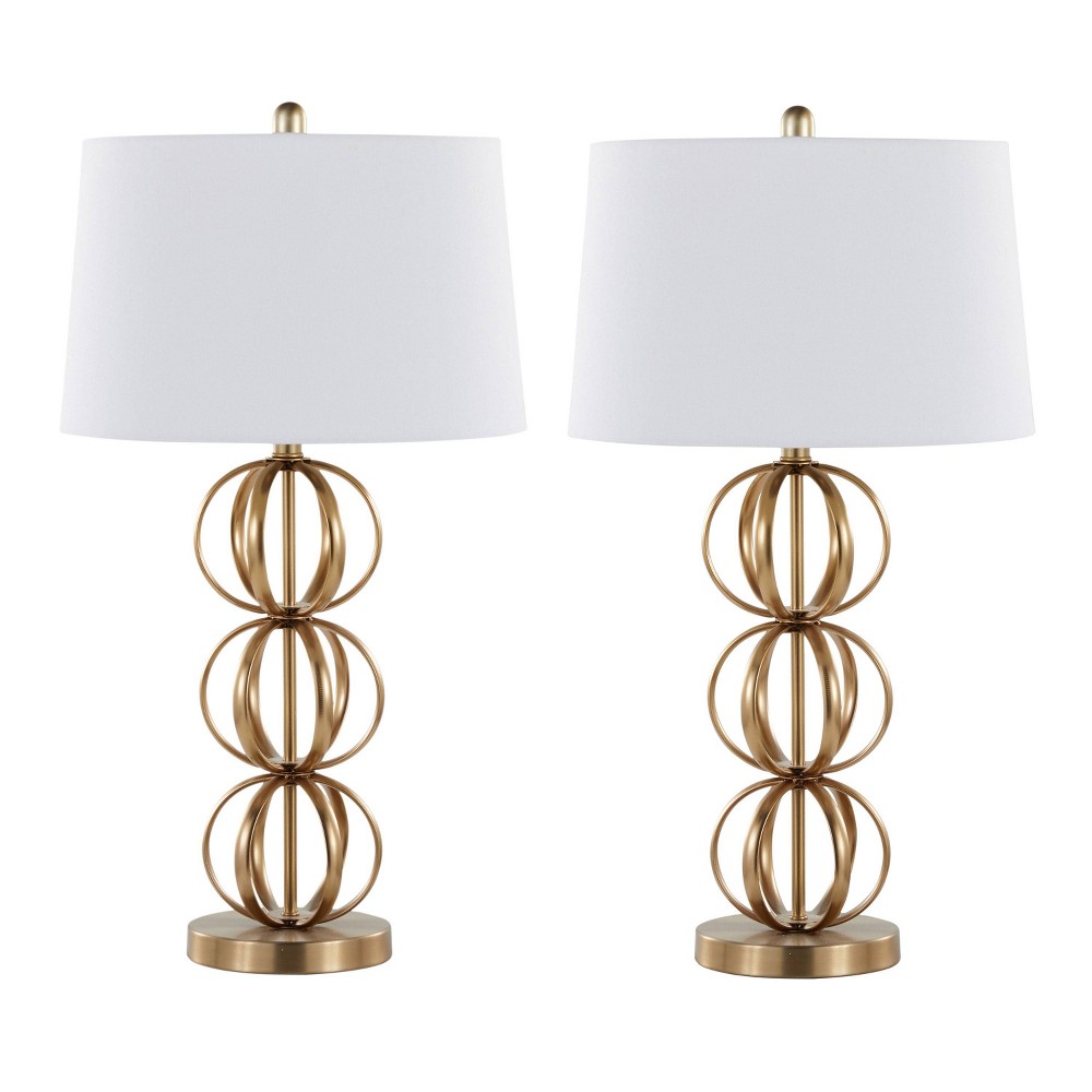 Photos - Floodlight / Street Light LumiSource  Linx 29" Contemporary Metal Table Lamps Gold Metal a(Set of 2)