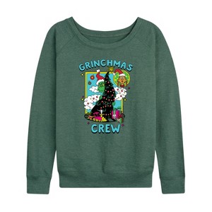 Women's - Dr. Seuss -  Lightweight French Terry Wide Neck Long Sleeve Shirt - 1 of 4