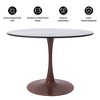 LeisureMod Bristol 35'' Modern Round Dining Table – Durable MDF Top and Wood-Transfer Walnut Steel Base for Kitchen, Dining Room, or Cafes - 3 of 4
